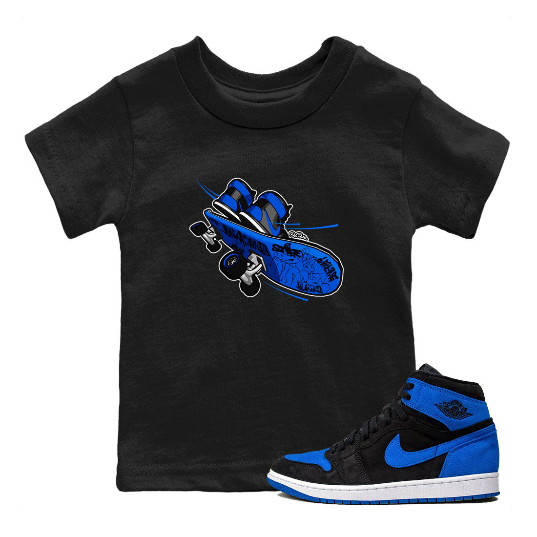 Skateboard snkmatch Tee Kids - Air Jordan 1 Royal Reimagined