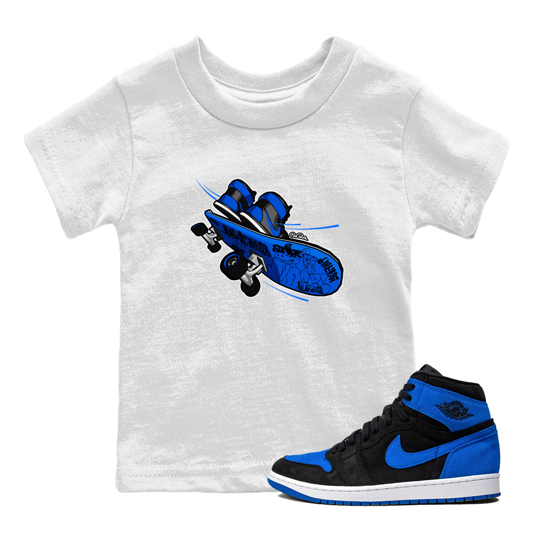 Skateboard snkmatch Tee Kids - Air Jordan 1 Royal Reimagined