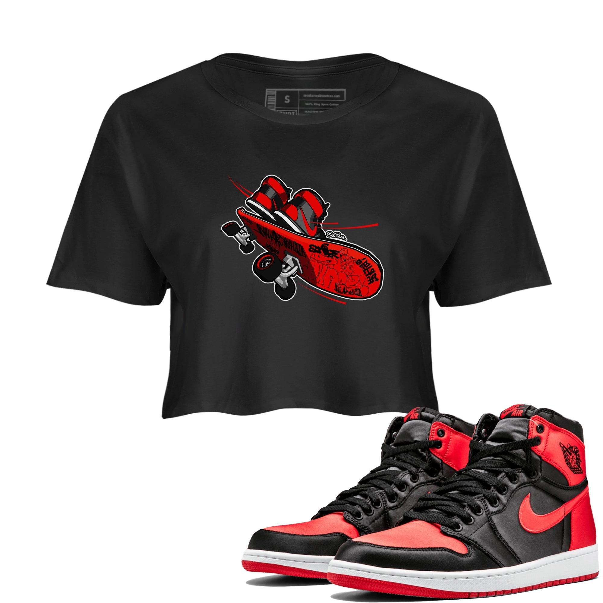 Skateboard snkmatch Women's Top - Air Jordan 1 Satin Bred