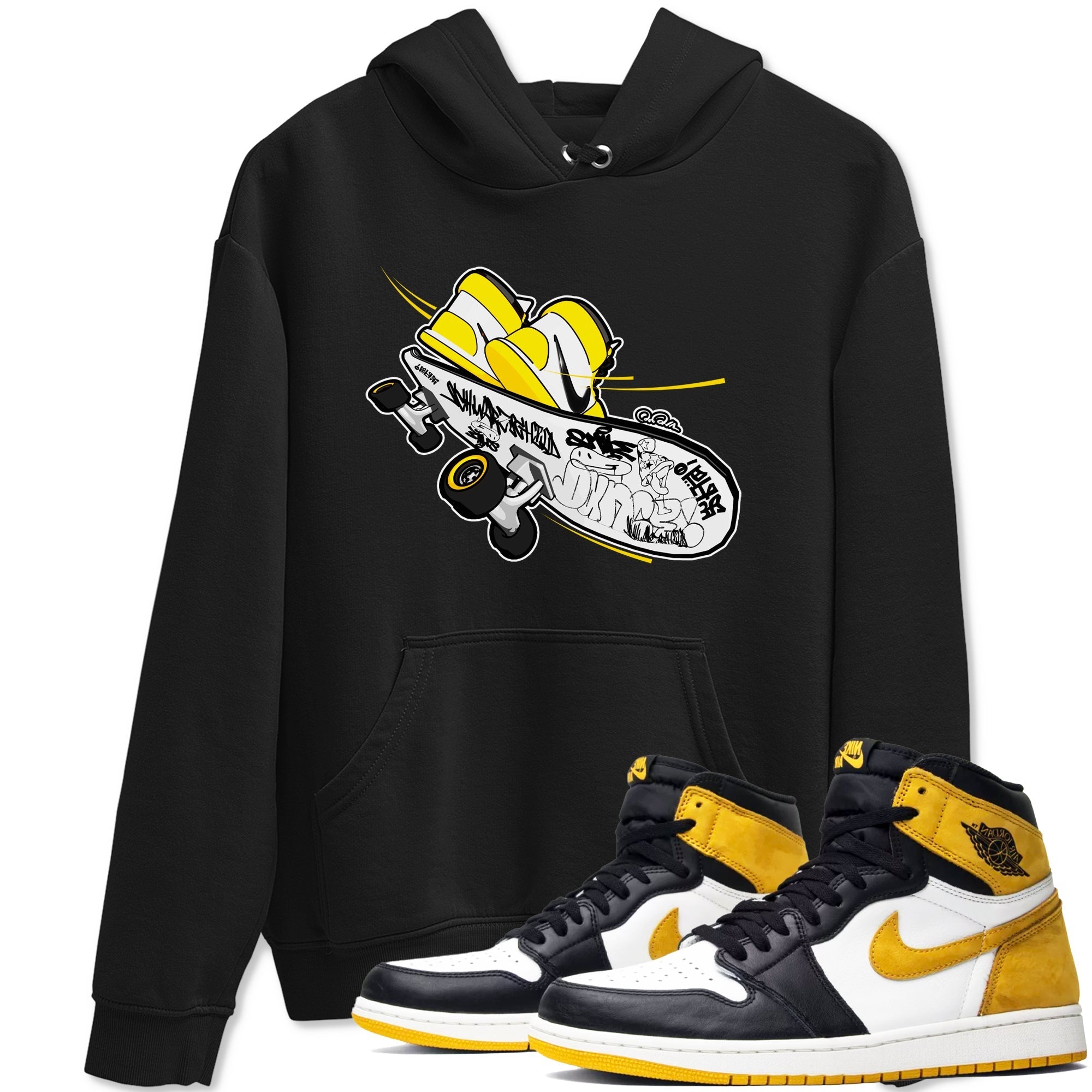 Skateboard snkmatch Tees - Air Jordan 1 Yellow Ochre