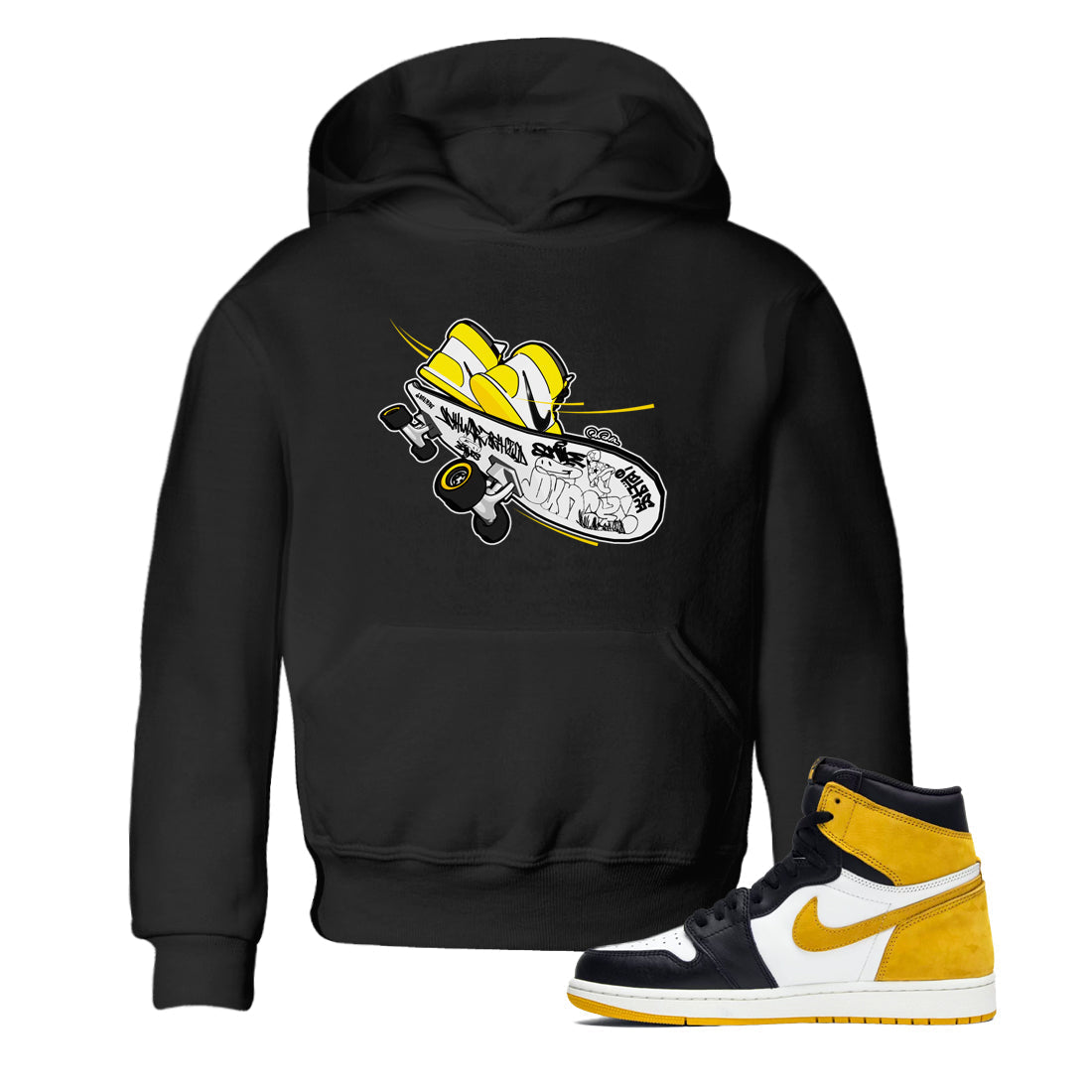 Skateboard snkmatch Tees Kids - Air Jordan 1 Yellow Ochre