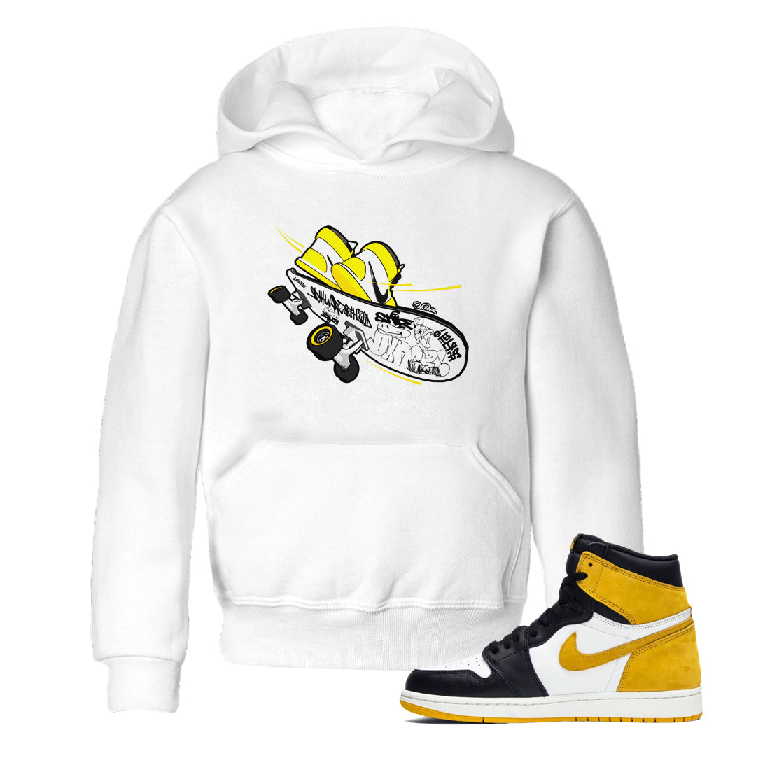 Skateboard snkmatch Tees Kids - Air Jordan 1 Yellow Ochre