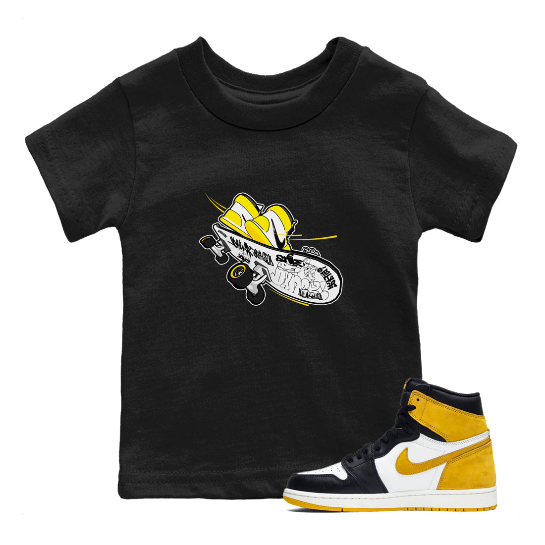 Skateboard snkmatch Tees Kids - Air Jordan 1 Yellow Ochre