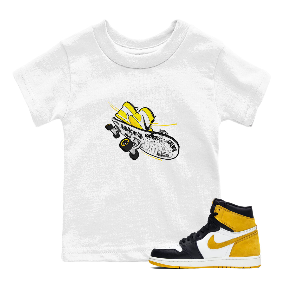 Skateboard snkmatch Tees Kids - Air Jordan 1 Yellow Ochre
