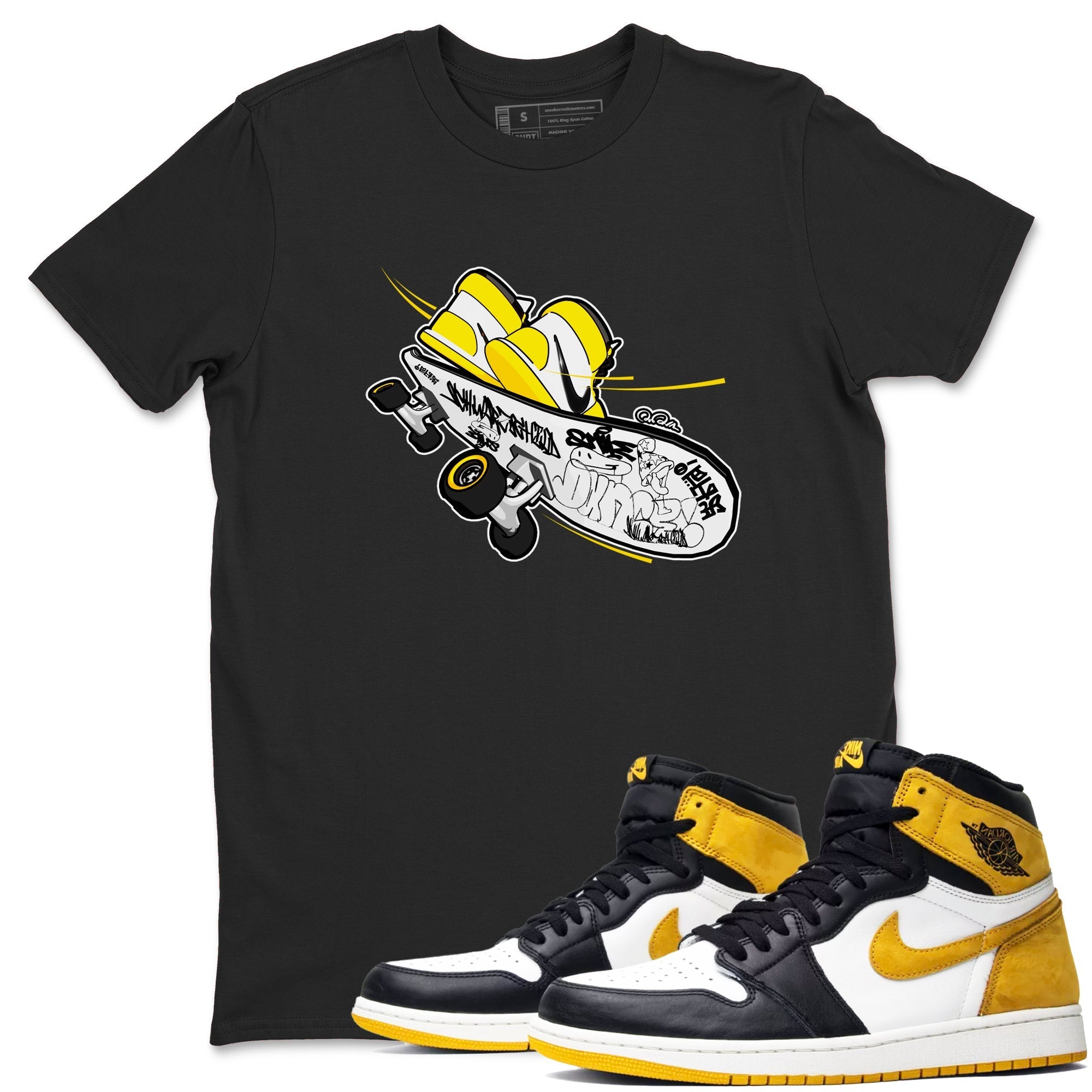 Skateboard snkmatch Tees - Air Jordan 1 Yellow Ochre