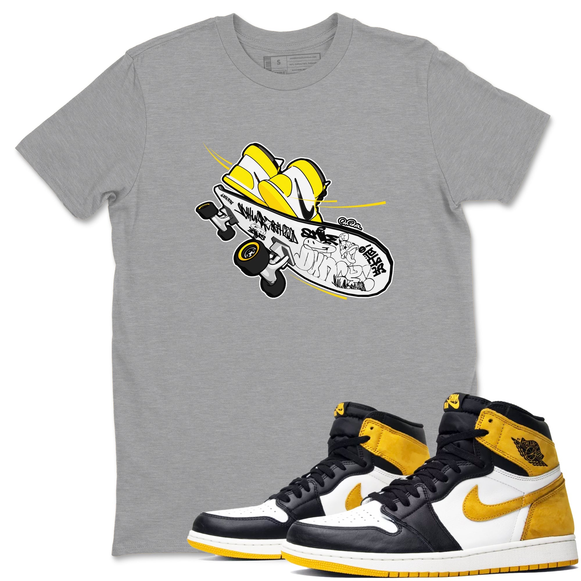Skateboard snkmatch Tees - Air Jordan 1 Yellow Ochre