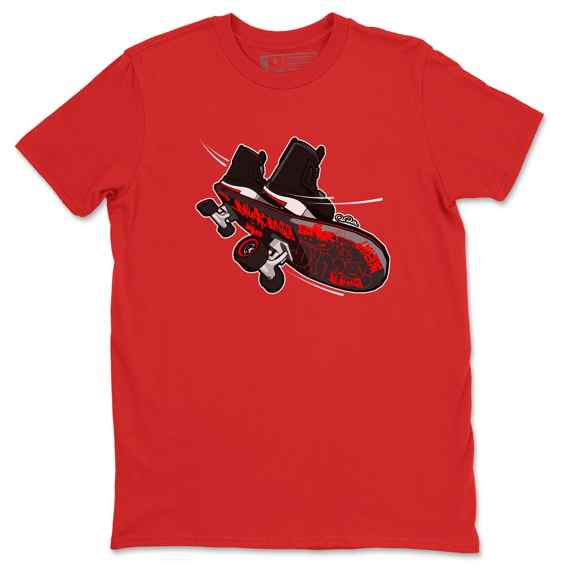 Skateboard snkmatch Tee - Air Jordan 4 Bred Reimagined