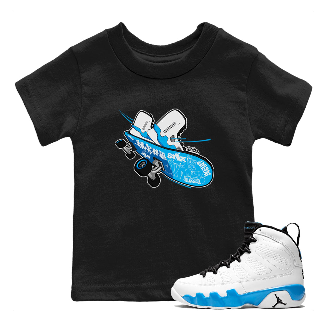 Skateboard snkmatch Tees Kids - Air Jordan 9 Powder Blue