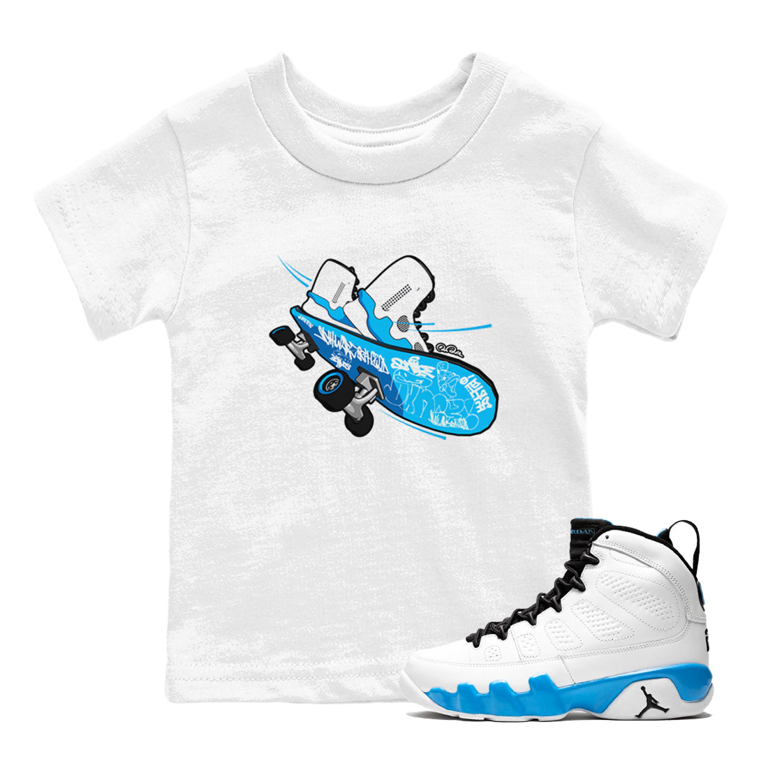 Skateboard snkmatch Tees Kids - Air Jordan 9 Powder Blue