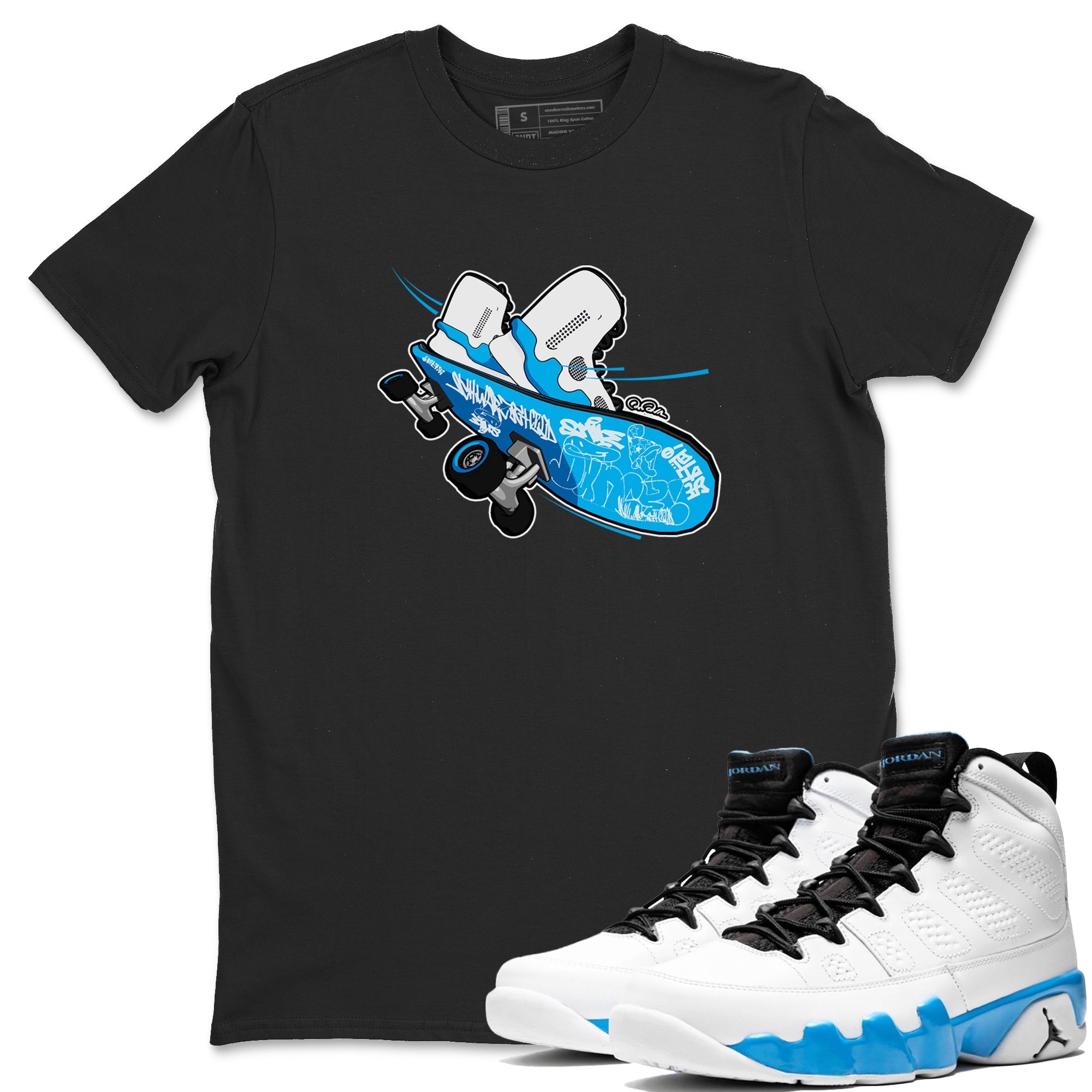 Skateboard snkmatch Tees - Air Jordan 9 Powder Blue