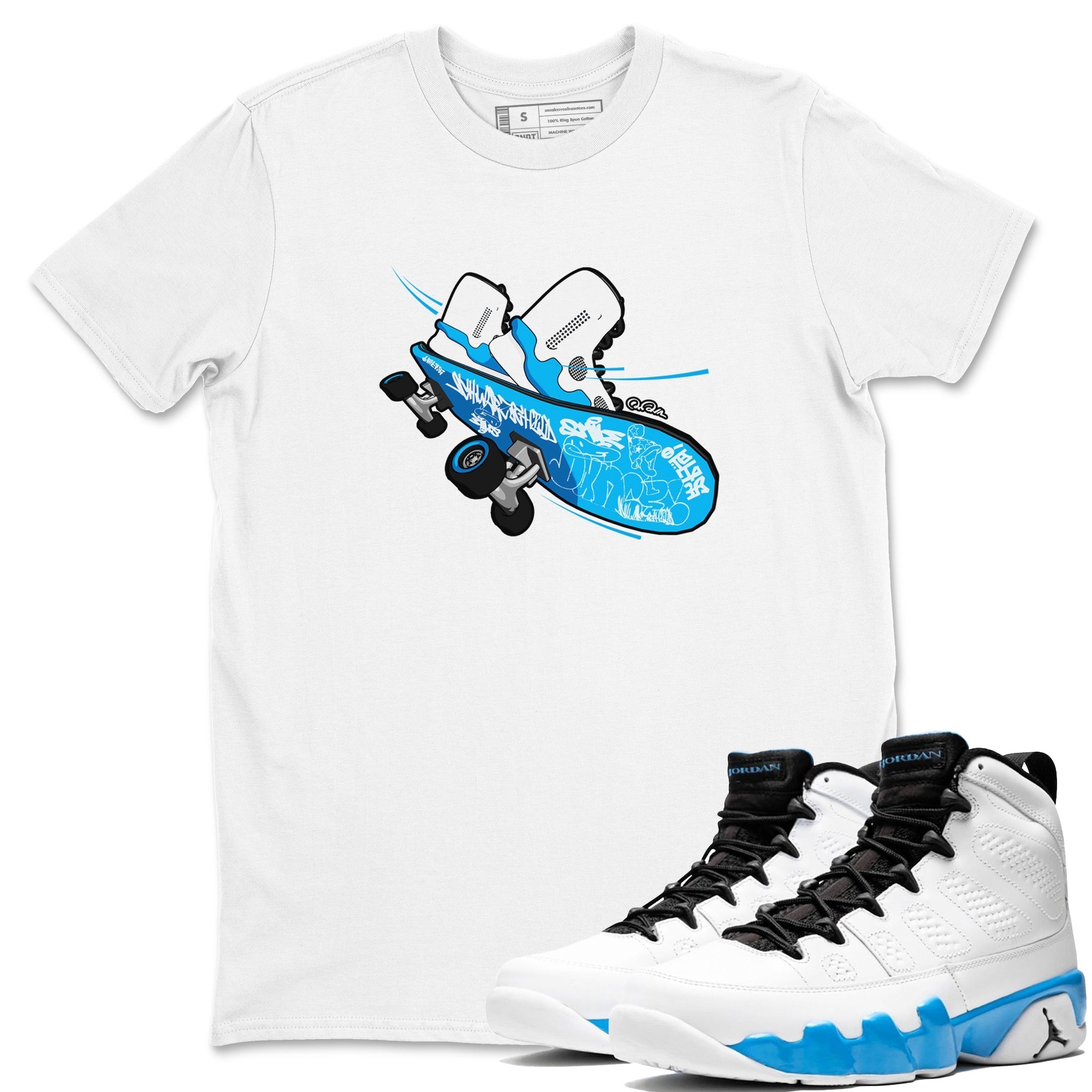 Skateboard snkmatch Tees - Air Jordan 9 Powder Blue