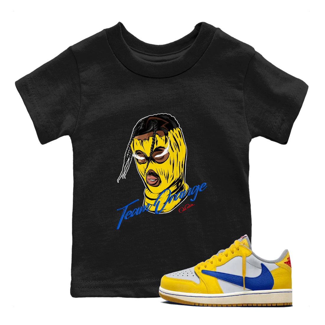 Ski Mask Gang snkmatch Tees Kids - Air Jordan 1 Travis Scott Canary