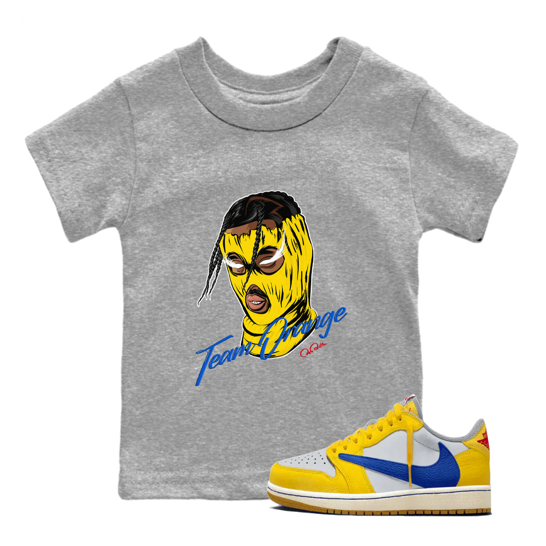 Ski Mask Gang snkmatch Tees Kids - Air Jordan 1 Travis Scott Canary