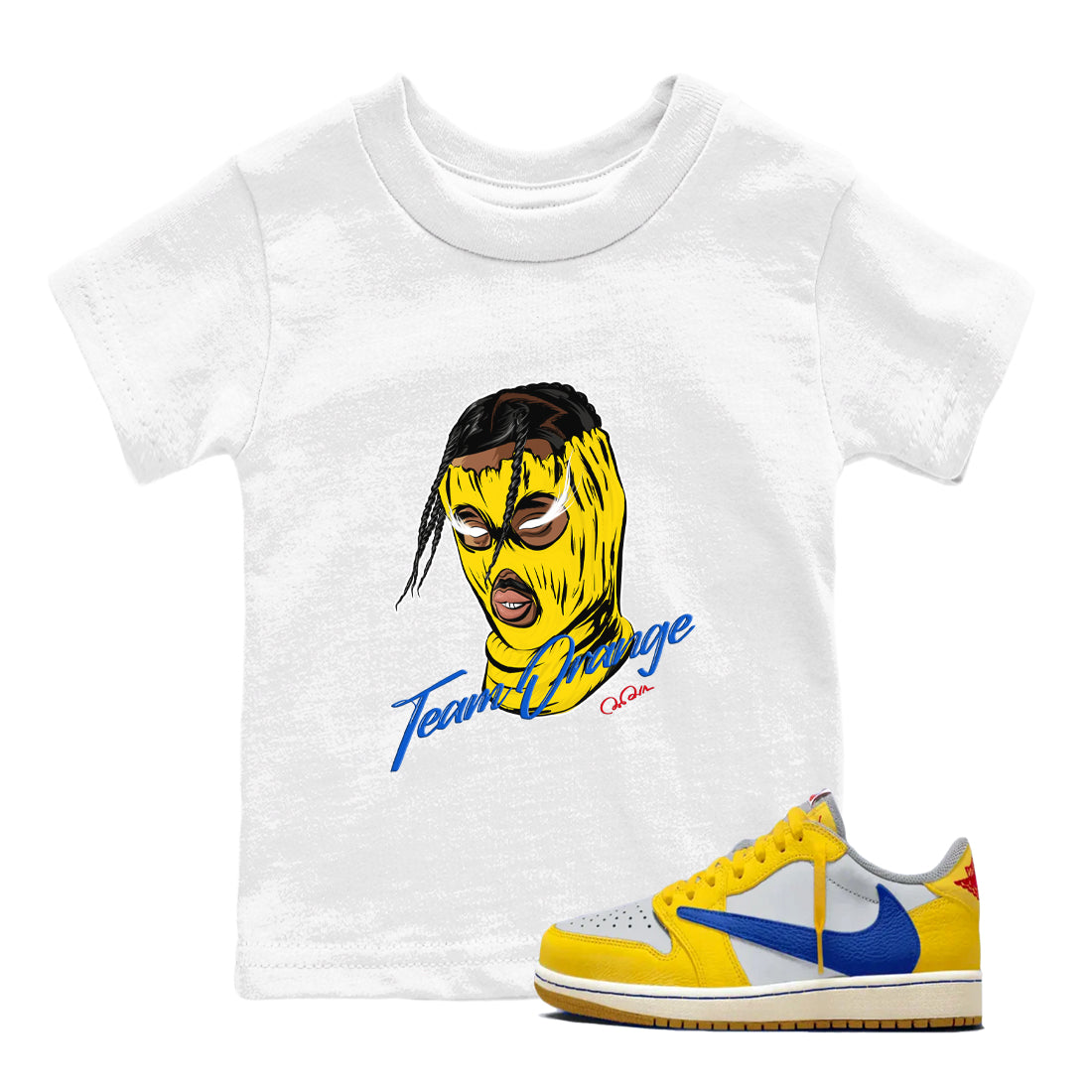 Ski Mask Gang snkmatch Tees Kids - Air Jordan 1 Travis Scott Canary