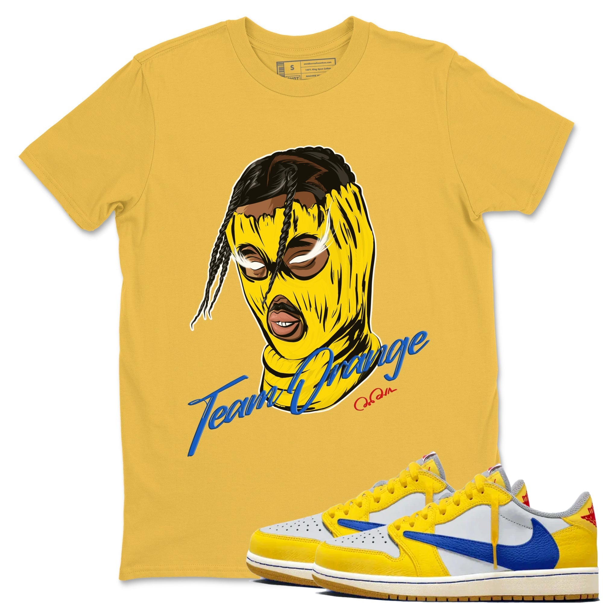 Ski Mask Gang snkmatch Tees - Air Jordan 1 Travis Scott Canary