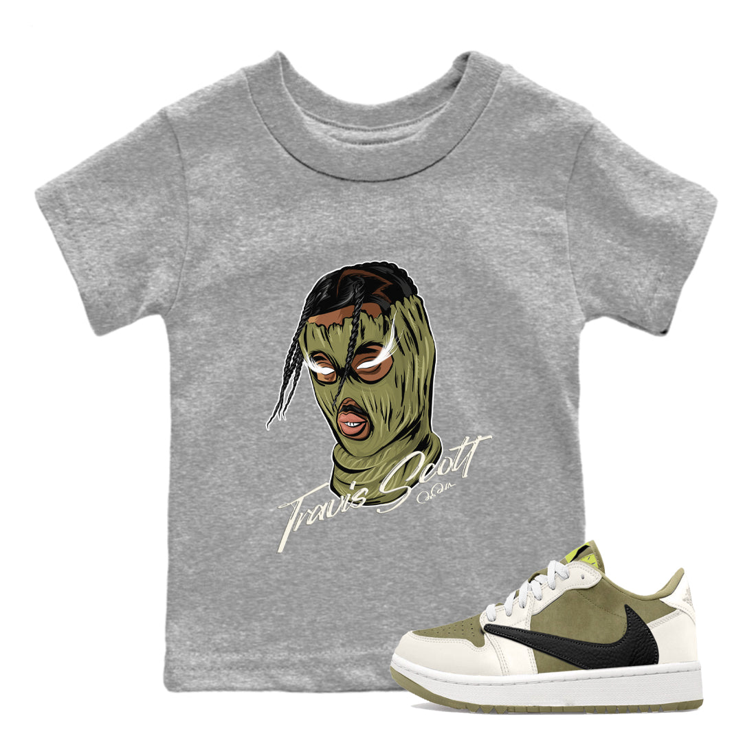 Ski Mask Gang snkmatch Tee Kids - Air Jordan 1 Travis Scott Golf