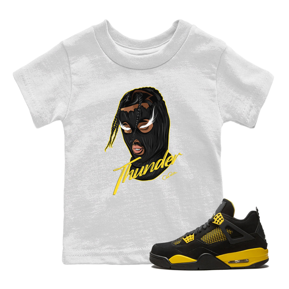 Ski Mask Gang Kids Tops - Air Jordan 4 Thunder
