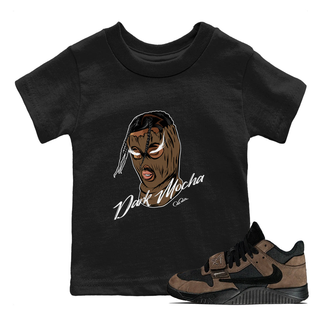 Ski Mask Gang snkmatch Tees Kids - Jordan Jumpman Jack Travis Scott Dark Mocha
