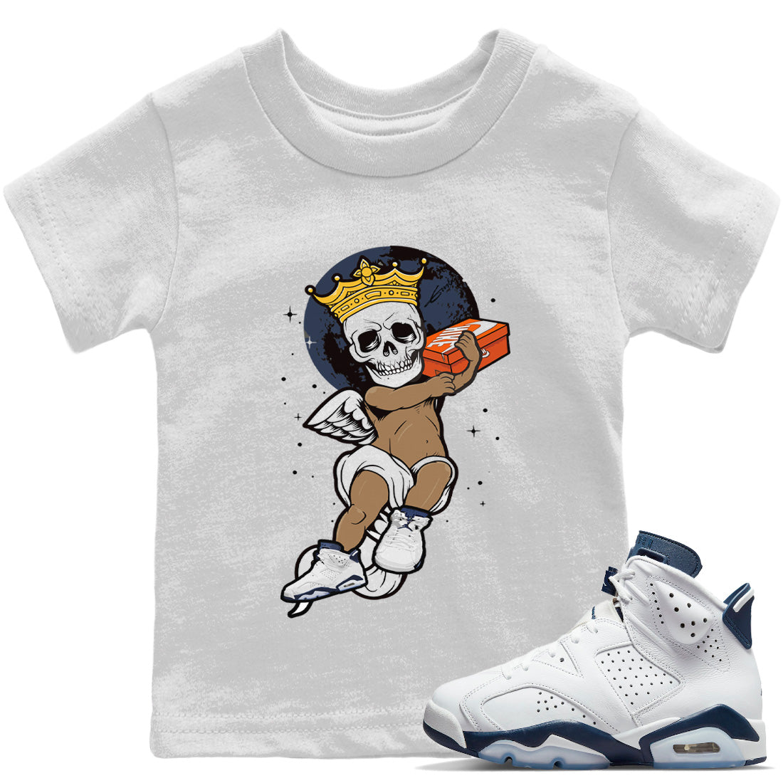 Skull Angel Kids Tops - Air Jordan 6 Midnight Navy