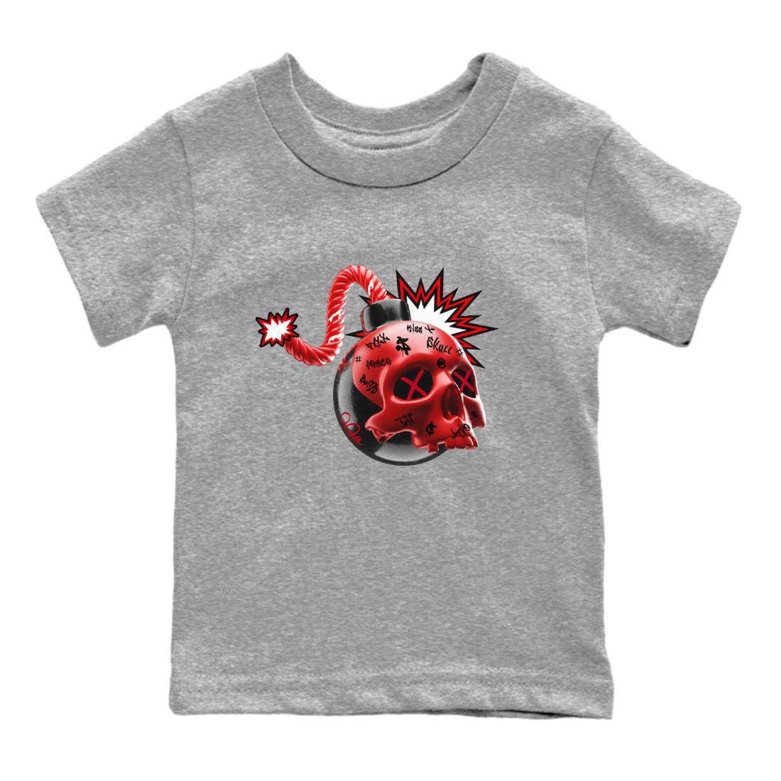 Skull Bomb Kids Tops - Air Jordan 1 Satin Bred