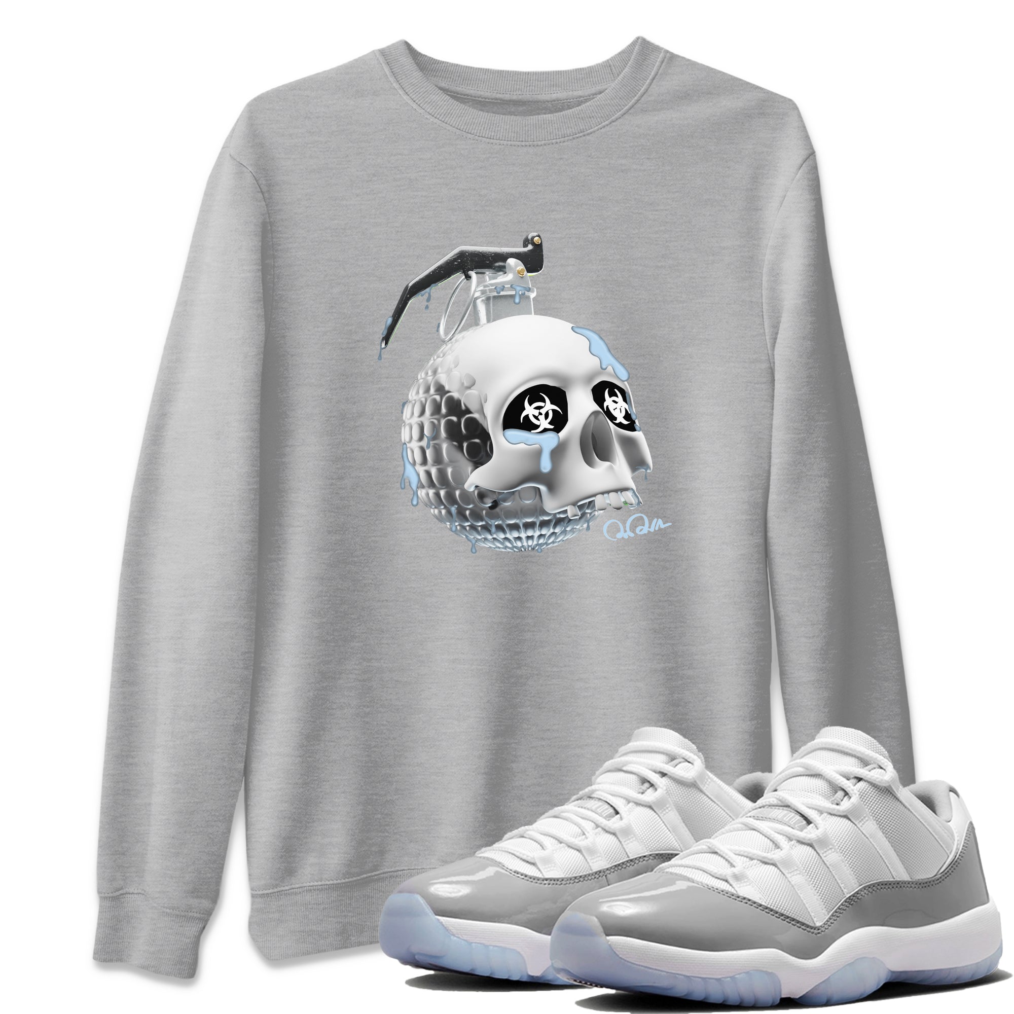 Skull Bomb Unisex Tops - Air Jordan 11 White Cement