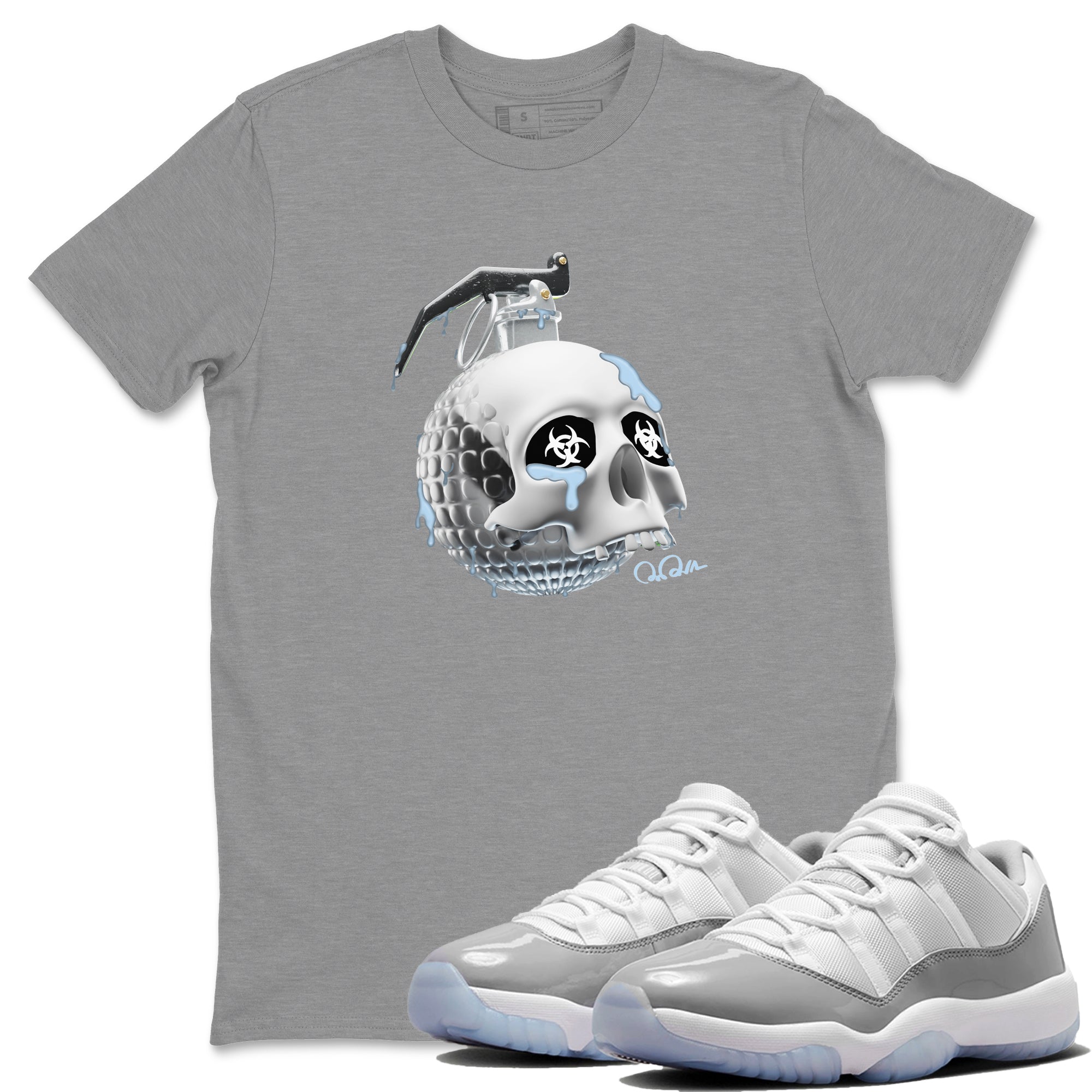 Skull Bomb Unisex Tops - Air Jordan 11 White Cement