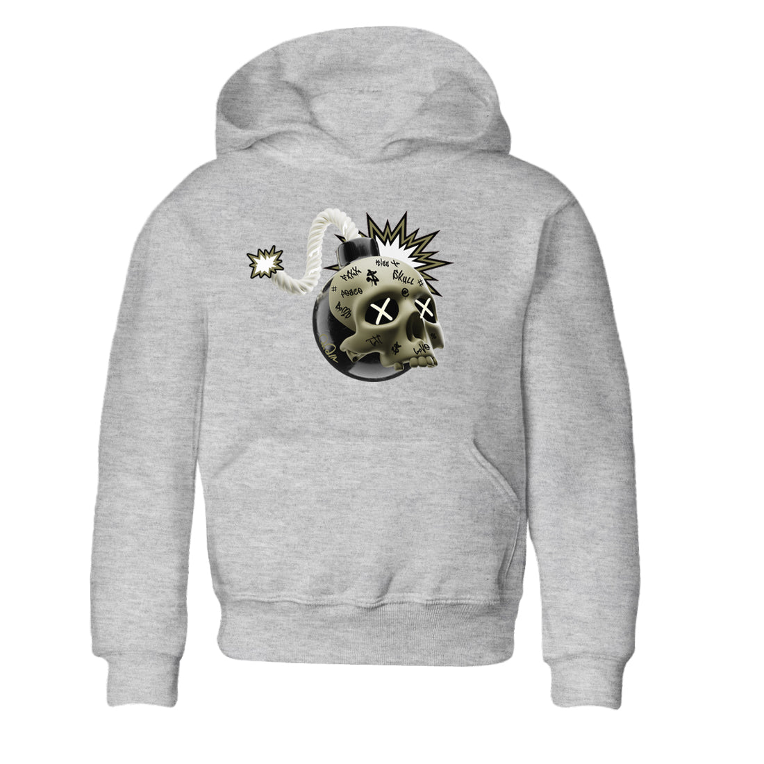 Skull Bomb snkmatch Tee Kids - Air Jordan 4 Medium Olive