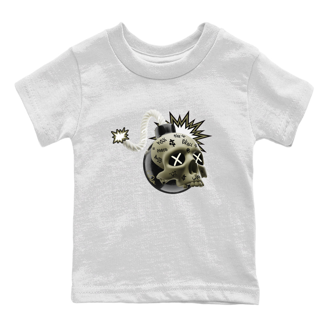 Skull Bomb snkmatch Tee Kids - Air Jordan 4 Medium Olive