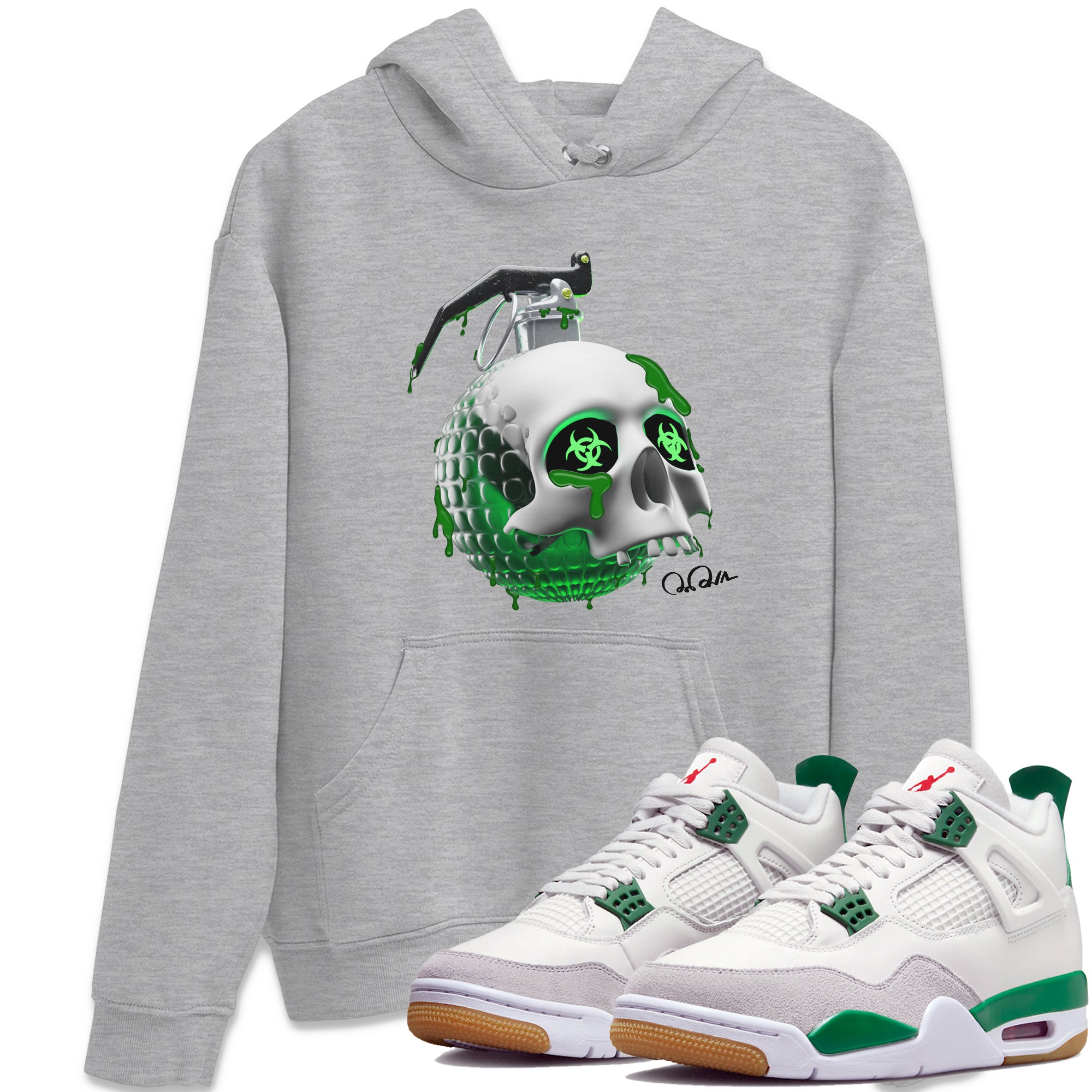 Skull Bomb Unisex Tops - Air Jordan 4 Pine Green SB