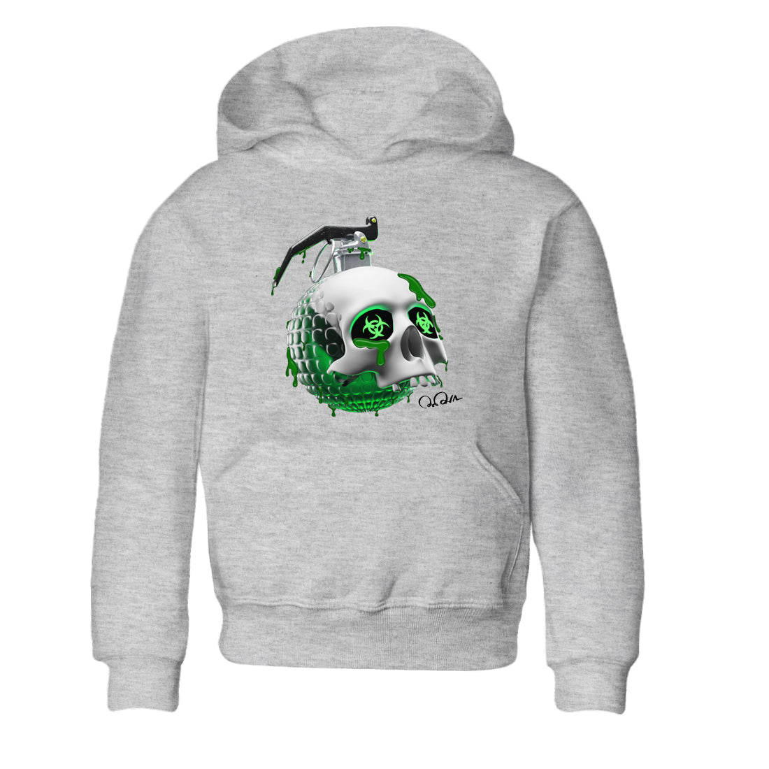 Skull Bomb Kids Tops - Air Jordan 4 Pine Green