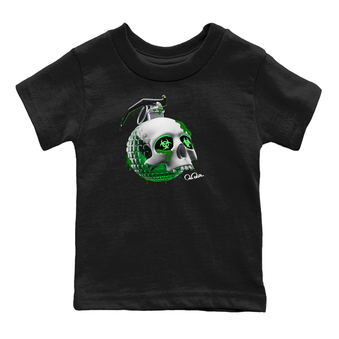 Skull Bomb Kids Tops - Air Jordan 4 Pine Green
