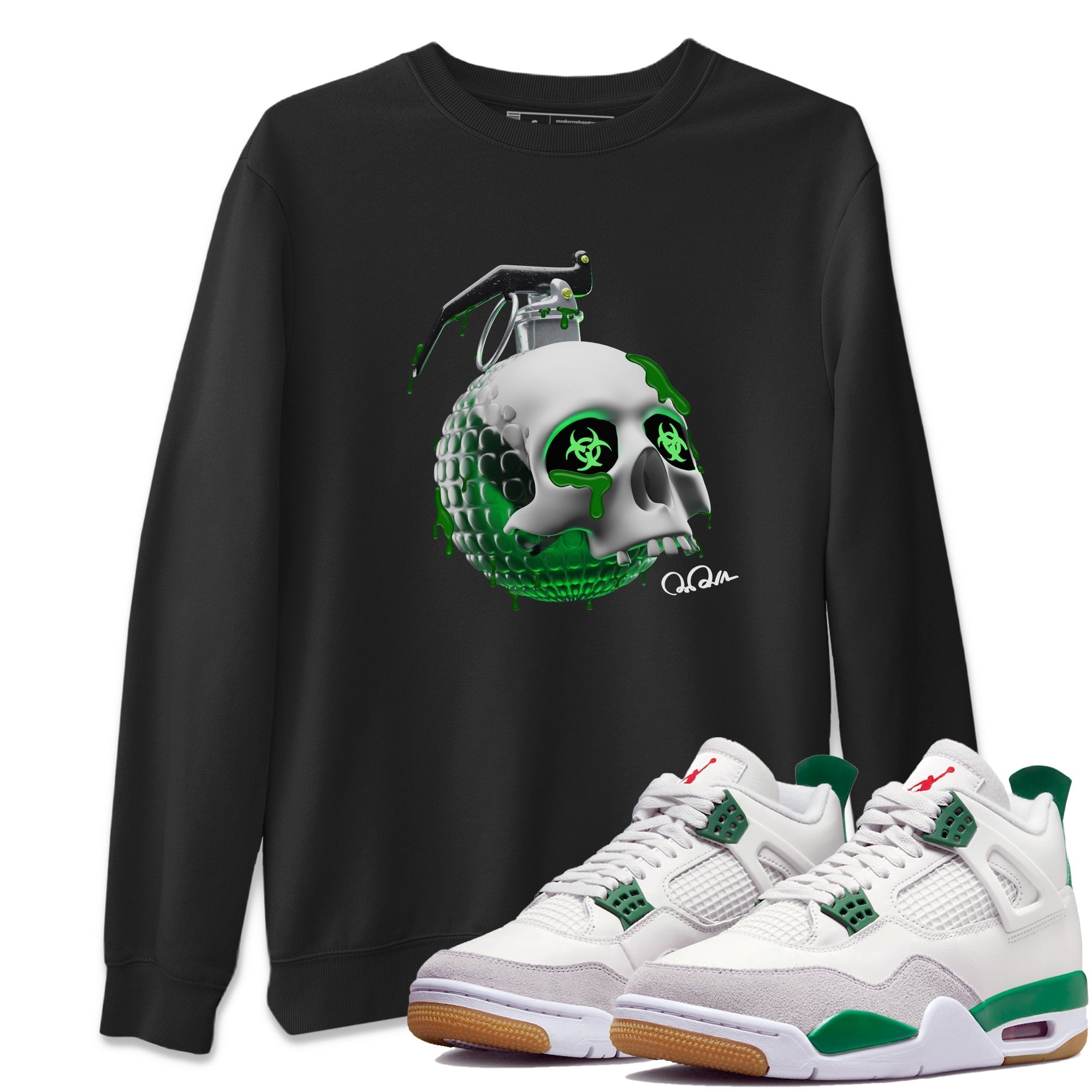 Skull Bomb Unisex Tops - Air Jordan 4 Pine Green