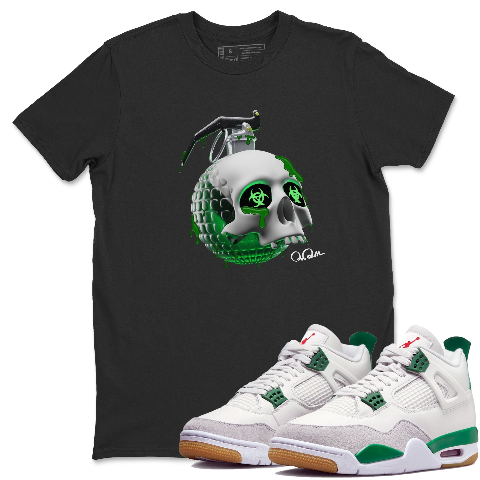 Skull Bomb Unisex Tops - Air Jordan 4 Pine Green