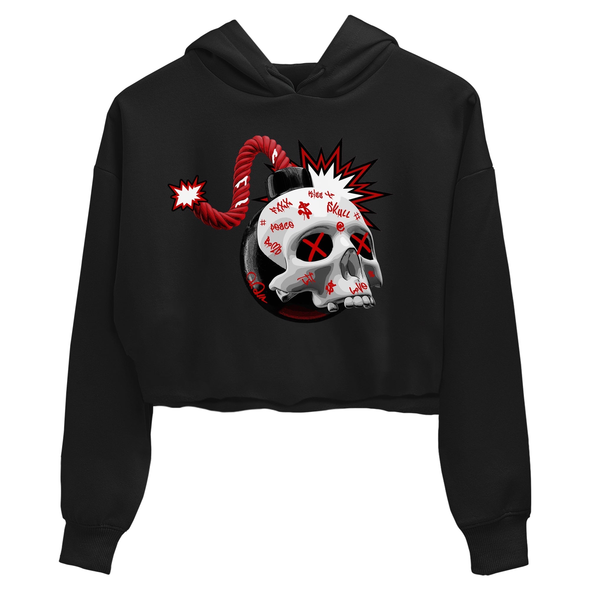 Skull Bomb Women's Tops - Air Jordan 4 Red Cement