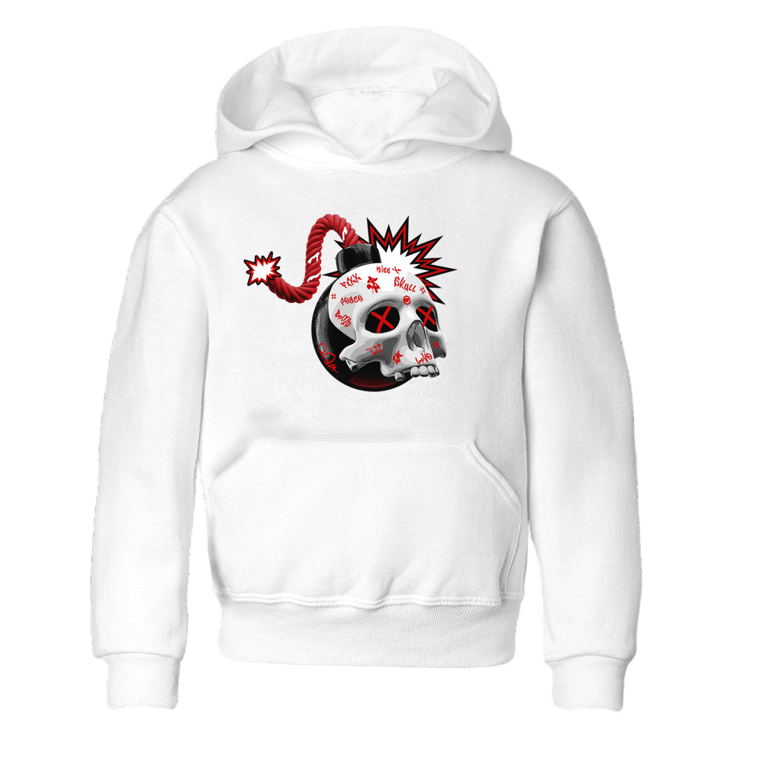 Skull Bomb Kids Tops - Air Jordan 4 Red Cement