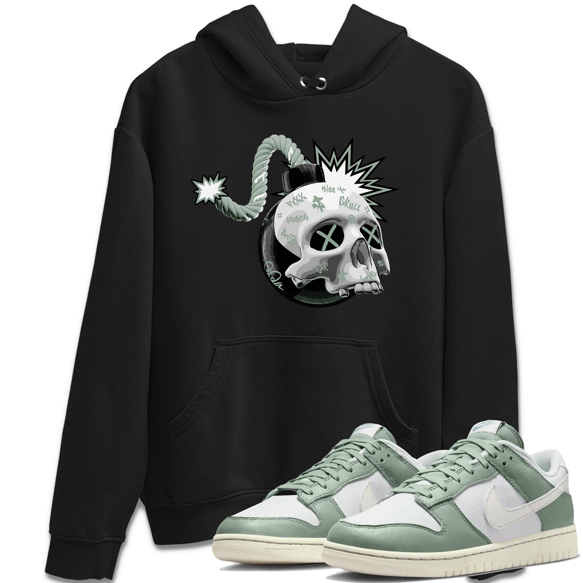 Skull Bomb Unisex Tops - Dunk Mica Green