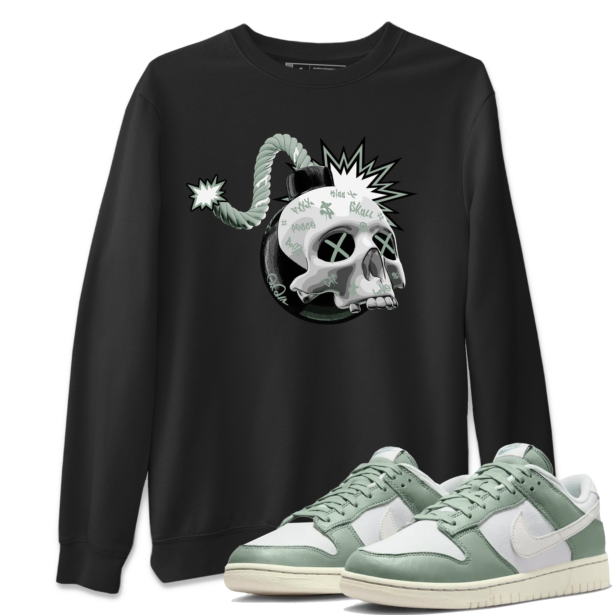 Skull Bomb Unisex Tops - Dunk Mica Green