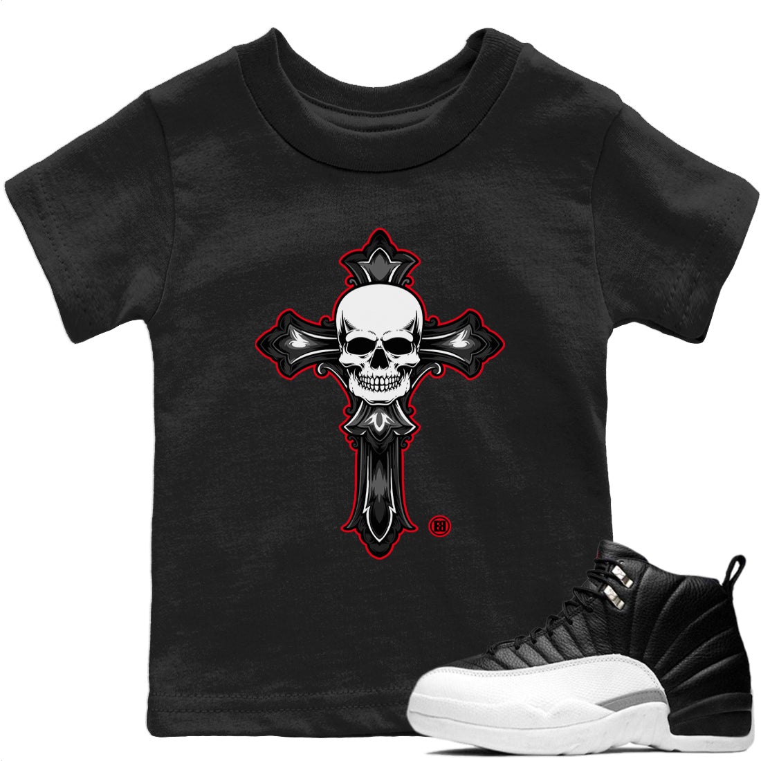 Skull Cross Kids Tops - Air Jordan 12 Playoffs