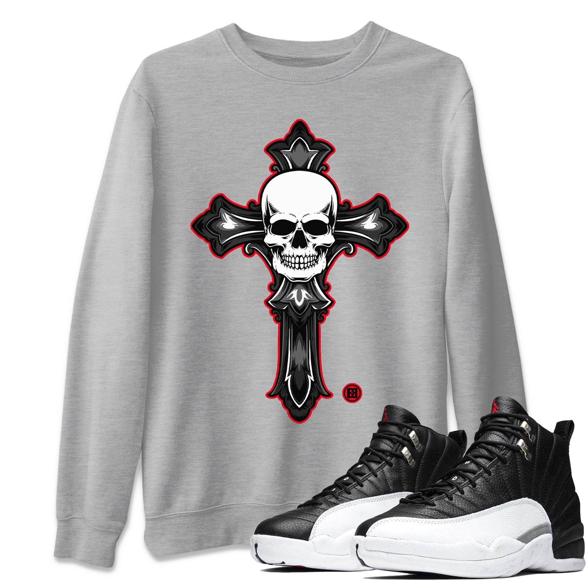 Skull Cross Unisex Tops - Air Jordan 12 Playoffs