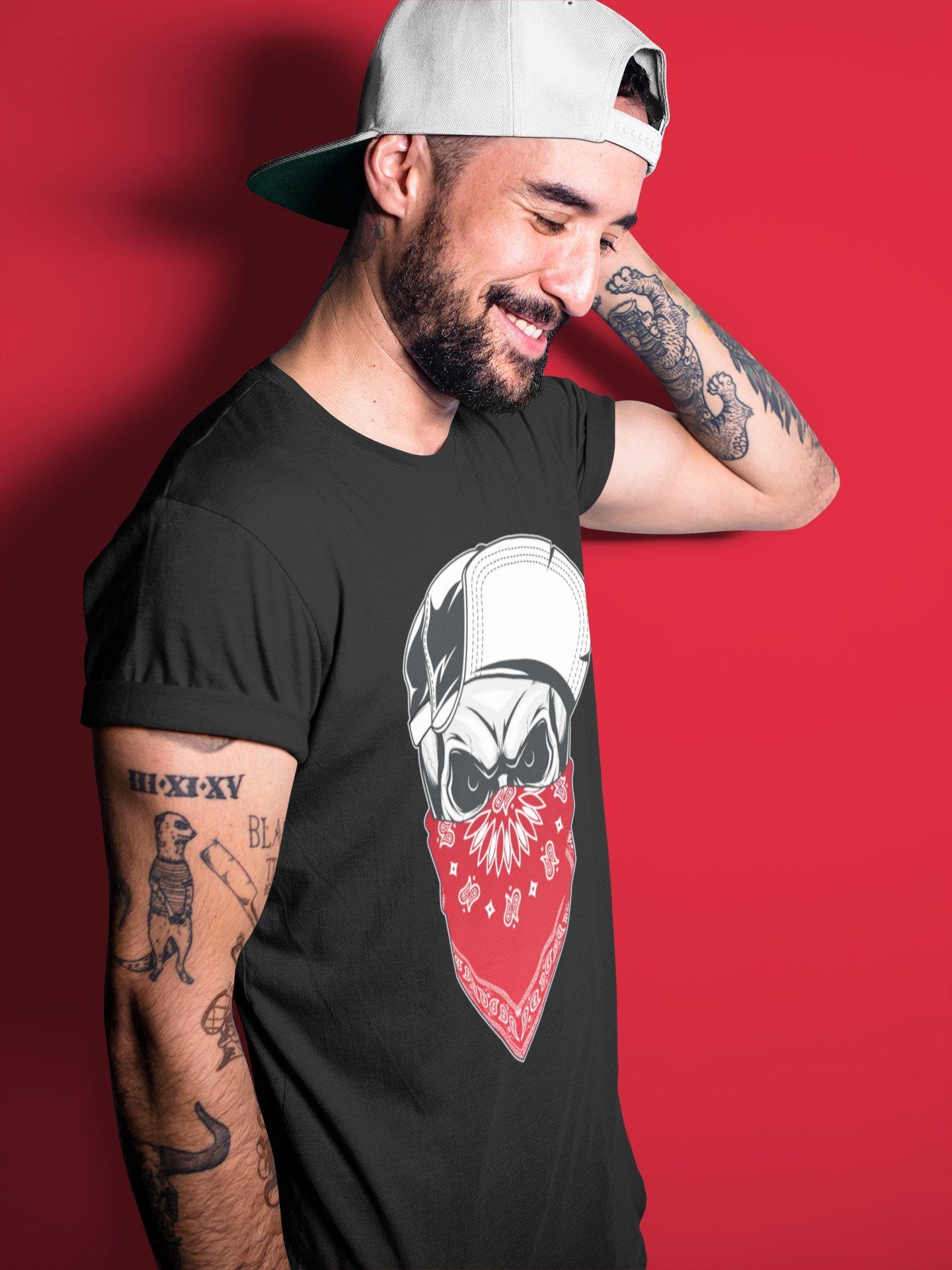 Skull Hat Unisex Tops - Air Jordan 1 Varsity Red