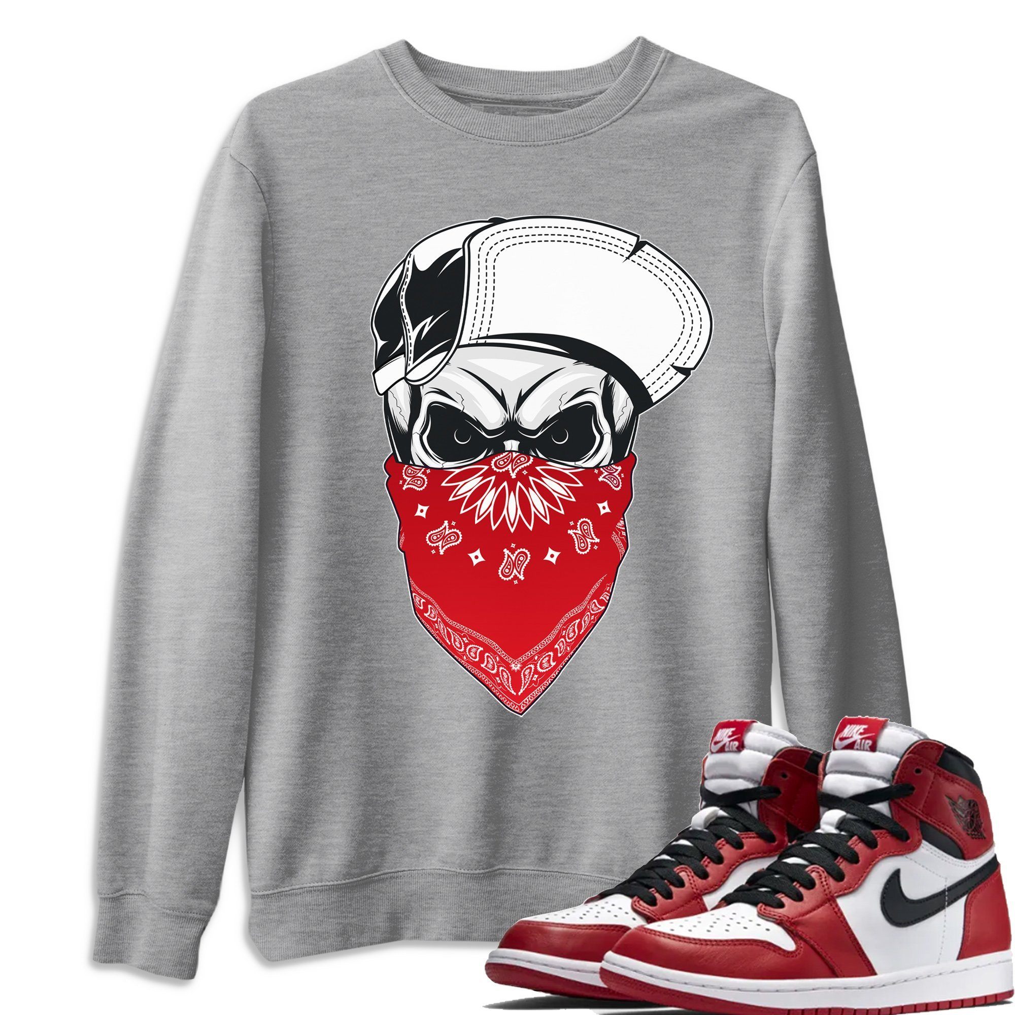 Skull Hat Unisex Tops - Air Jordan 1 Varsity Red