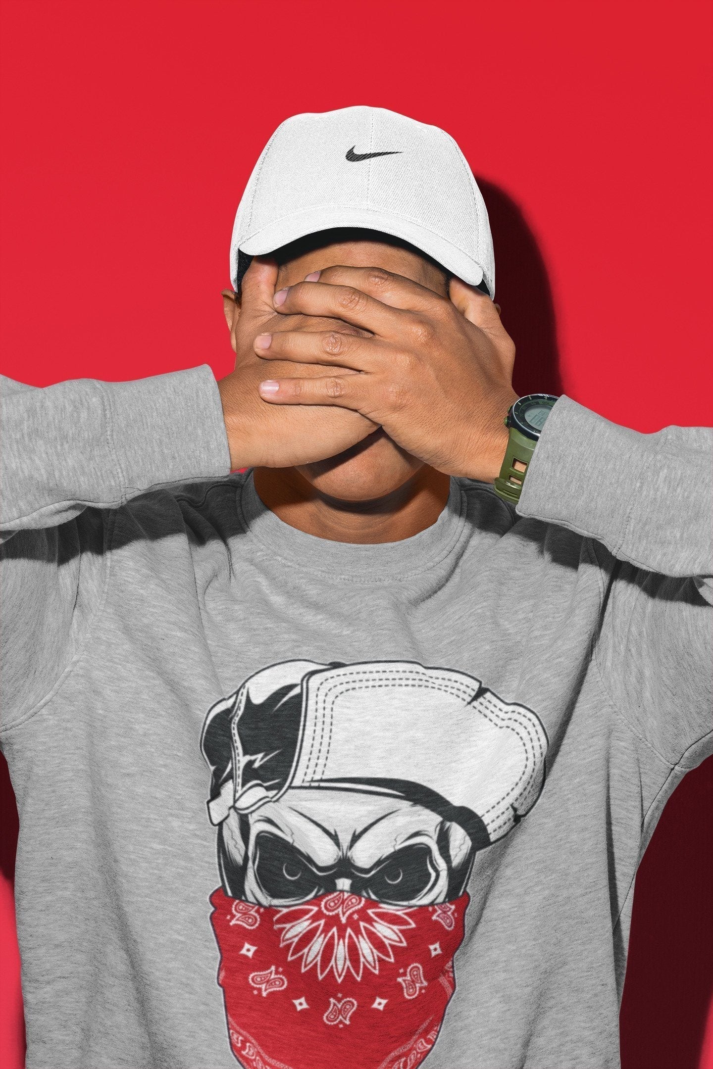 Skull Hat Unisex Tops - Air Jordan 1 Varsity Red