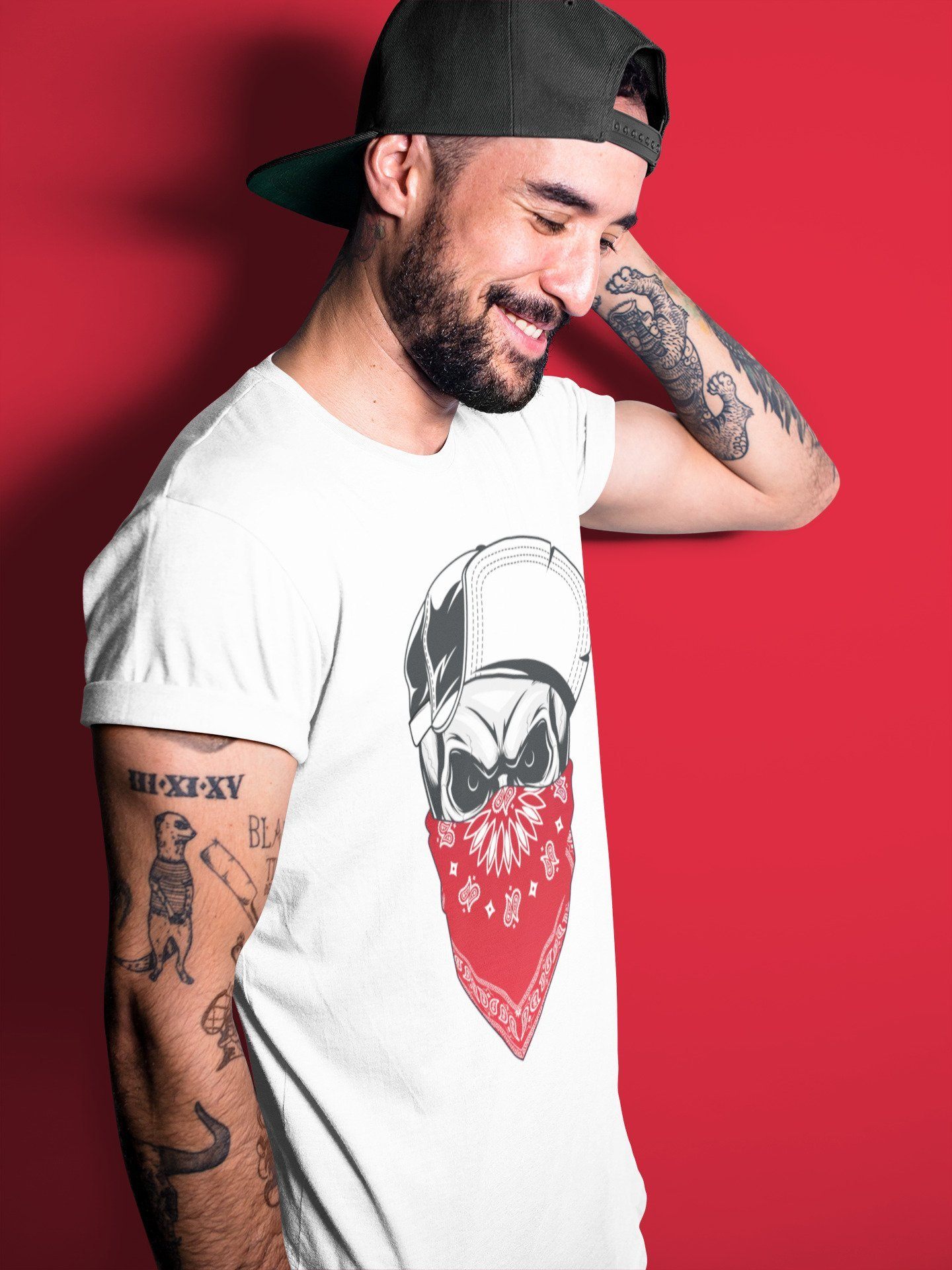 Skull Hat Unisex Tops - Air Jordan 1 Varsity Red