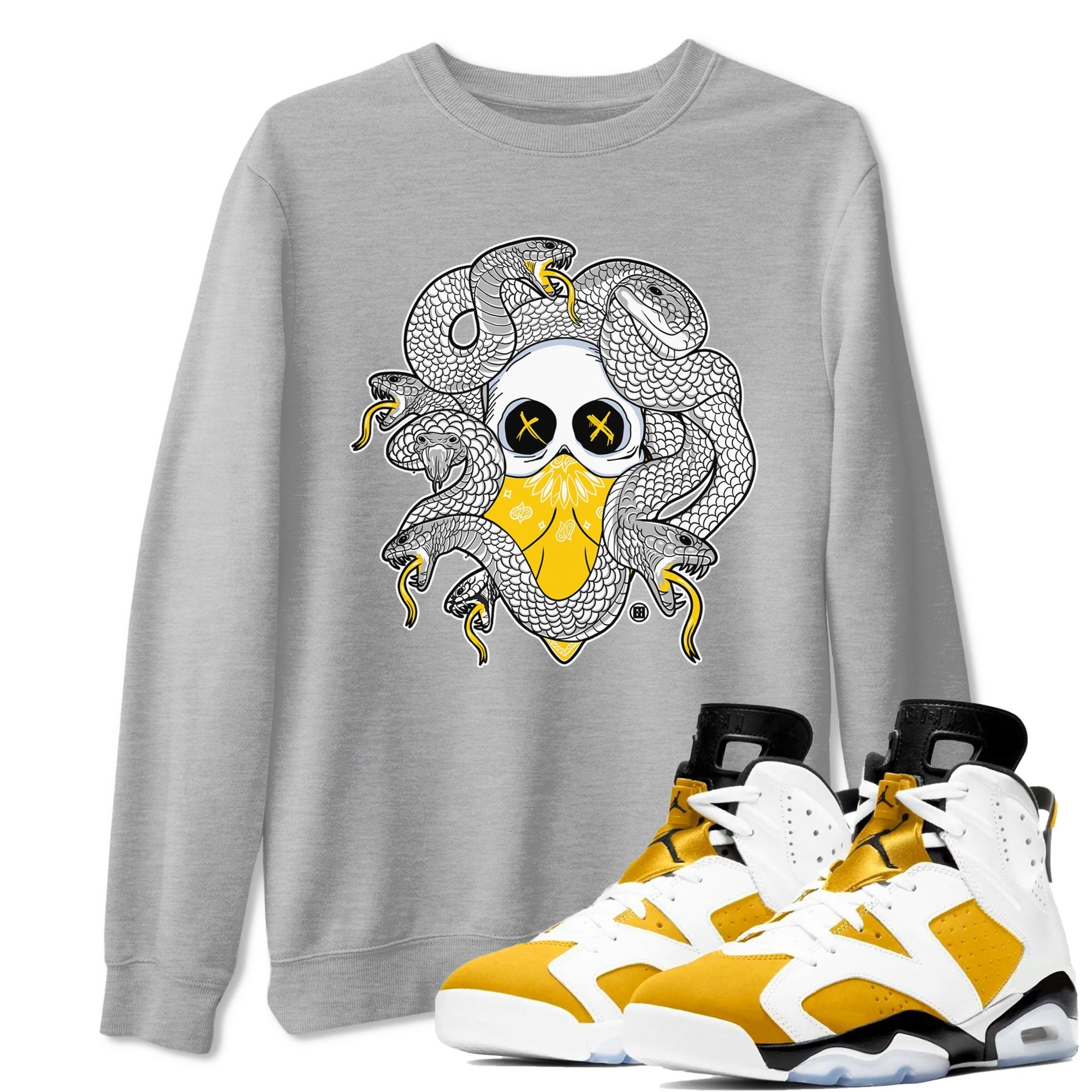 Skull Medusa snkmatch Tee - Air Jordan 6 Yellow Ochre