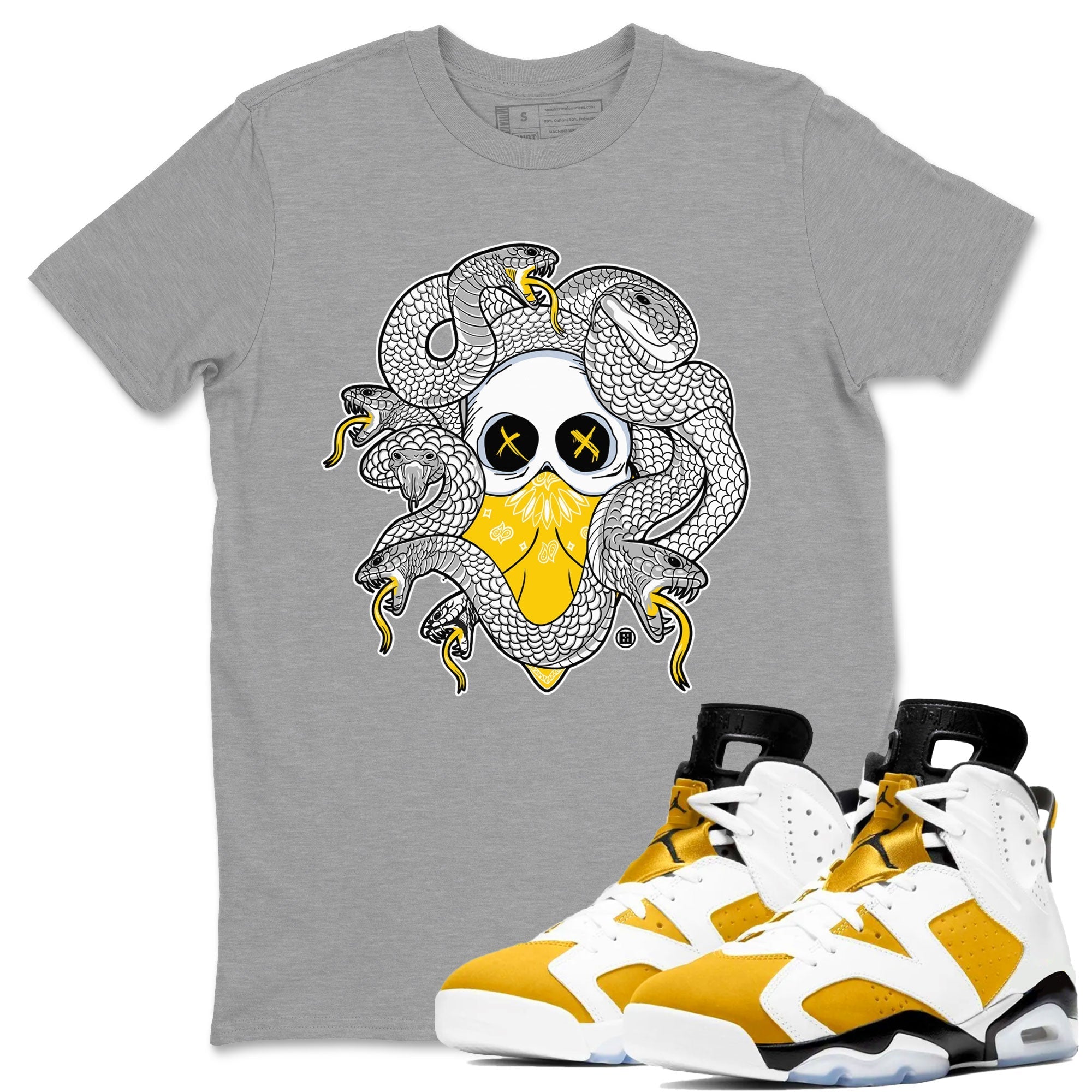 Skull Medusa snkmatch Tee - Air Jordan 6 Yellow Ochre
