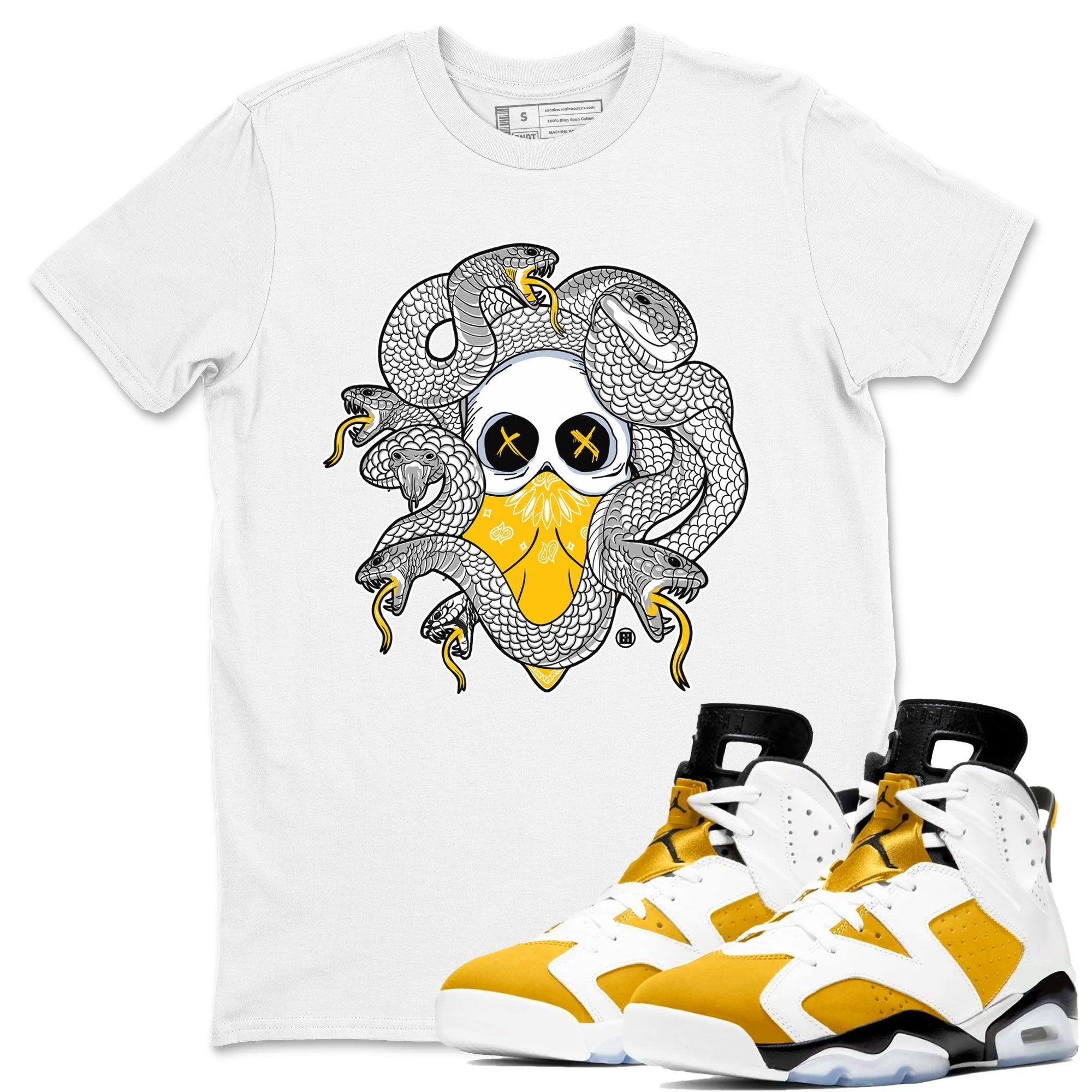 Skull Medusa snkmatch Tee - Air Jordan 6 Yellow Ochre