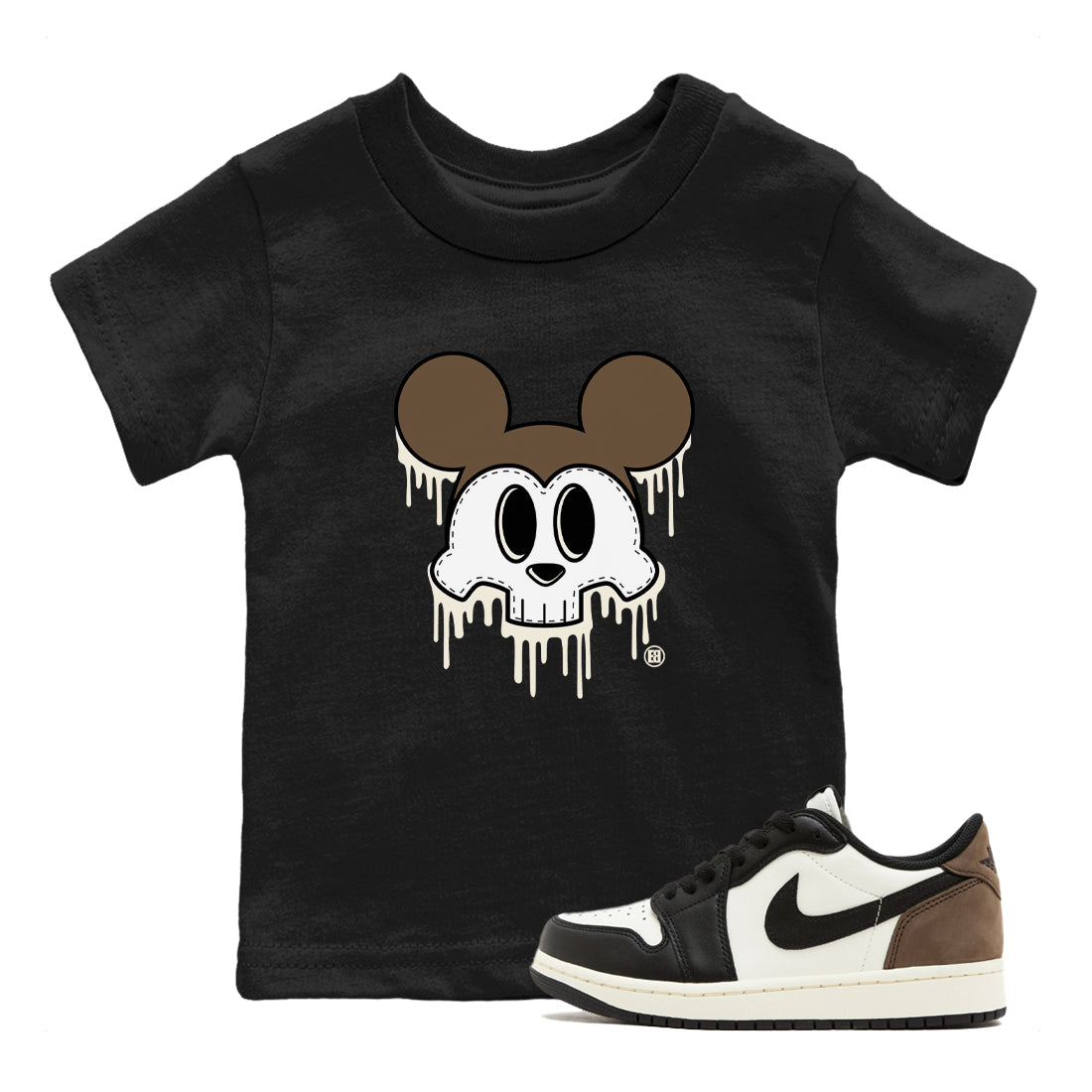 Skull Mouse snkmatch Tees Kids - Air Jordan 1 Mocha