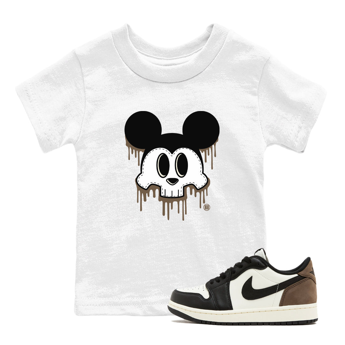 Skull Mouse snkmatch Tees Kids - Air Jordan 1 Mocha