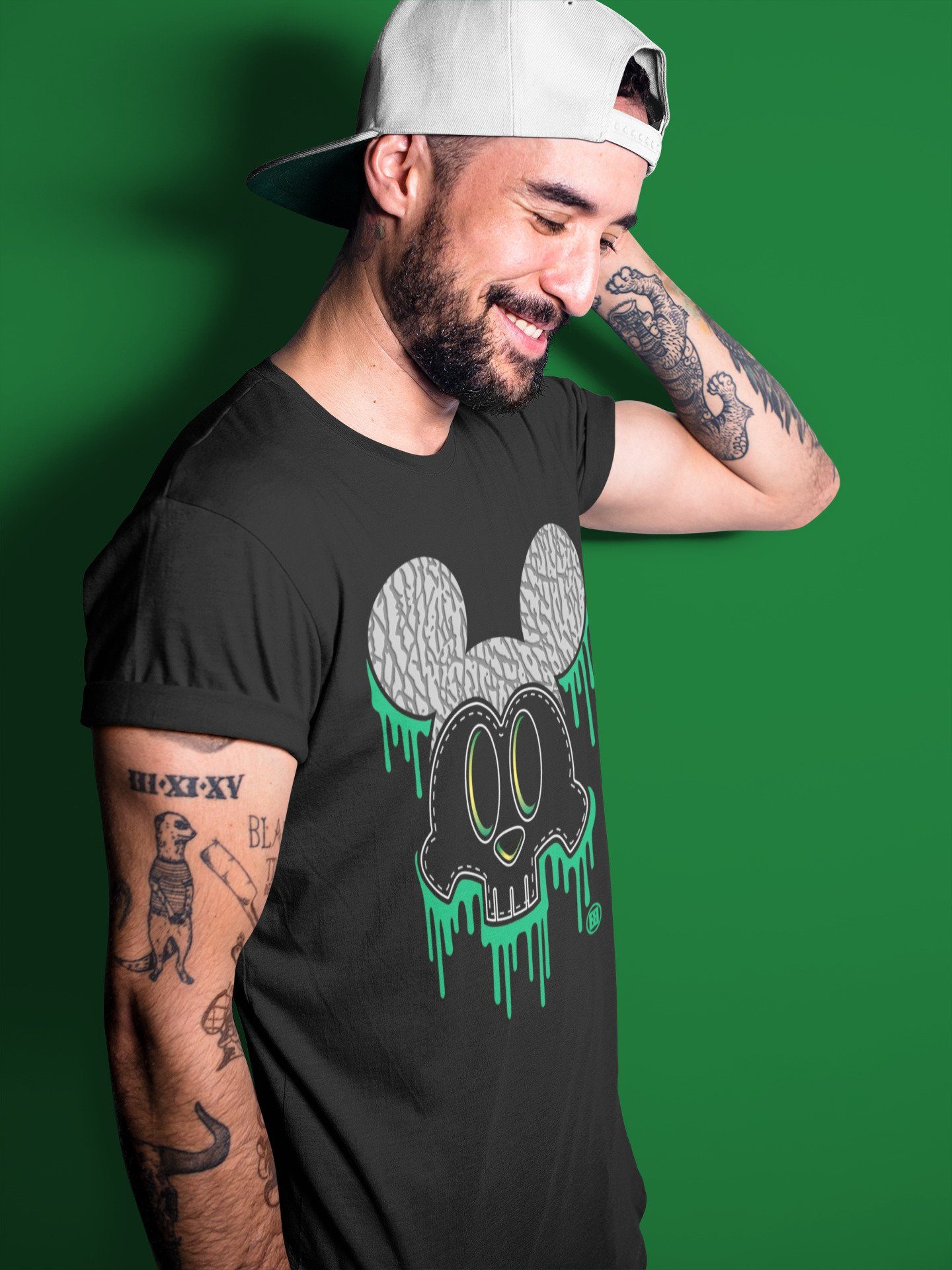 Skull Mouse Unisex Tops - Air Jordan 3 Pine Green
