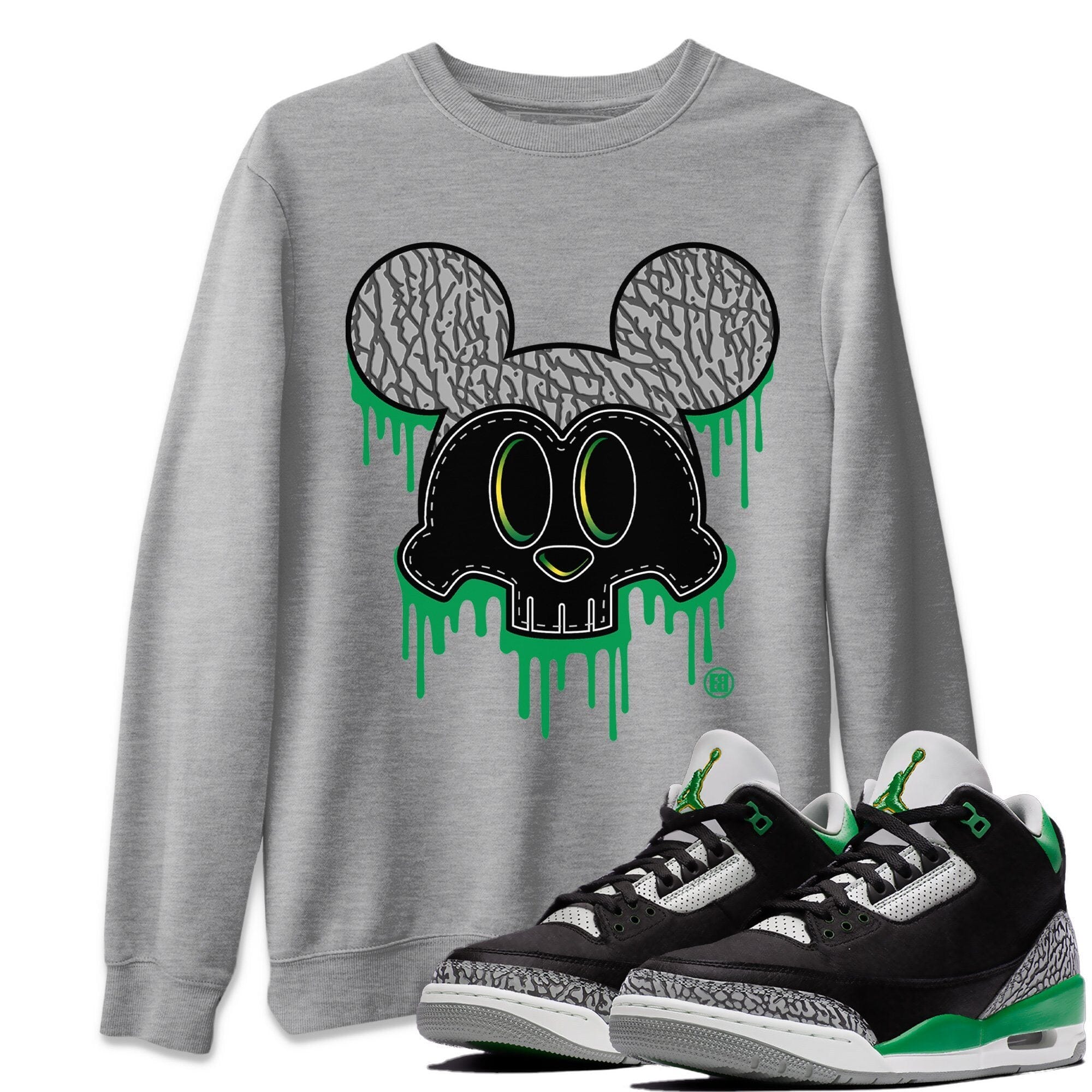 Skull Mouse Unisex Tops - Air Jordan 3 Pine Green